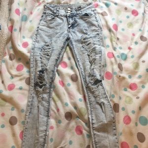 Denim Acid Rinsed Ripped Jeans